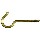 Satin Brass Ceiling Hook, Visual Pack 2041 #6 