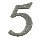 5in. Black Plastic Number