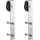Sliding Door Strap Hangers Hardware,  Satin Nickel Finish