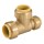 Push Fit Brass Tee - 3/4" x 1/2" x 3/4"