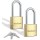 Brass Padlock, Keyed Alike - 1-9/16", 1-1/2" Shackle, 2pk