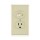 Combo Switch and Outlet, Grounded - 15 Amp, Light Almond