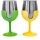 Wine Tumbler Set,  Green & Yellow ~ 8 oz