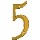 Solid Brass/Pb #5 House Number, Visual Pack 1901 4 inches