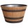 Whiskey Barrel Design Planter, Natural Oak ~ Approx 15.5"