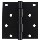 Square Corner Door Hinge, Black ~  4" x 4" 